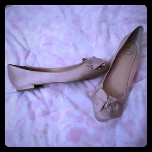 I. Miller blush satin shoes w bow 9.5 NWOB